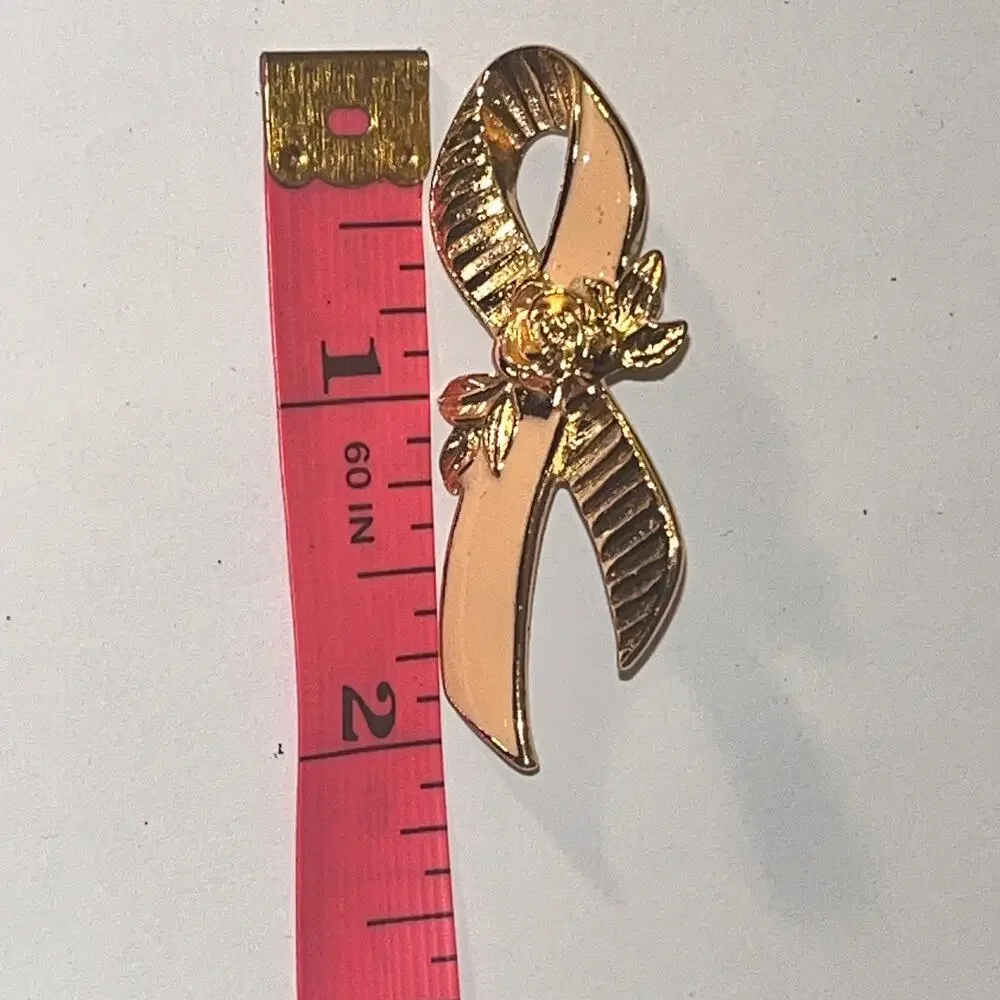 Avon Pink Ribbon Vintage Lapel Pin Tie Tack Brooch - Cancer Cause Awareness Pin